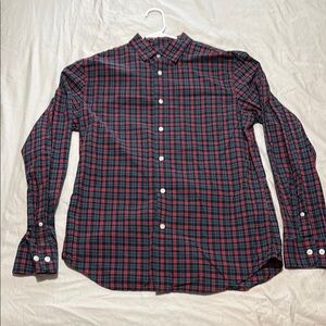 Banana Republic Red and Black Casual Button Down Shirt